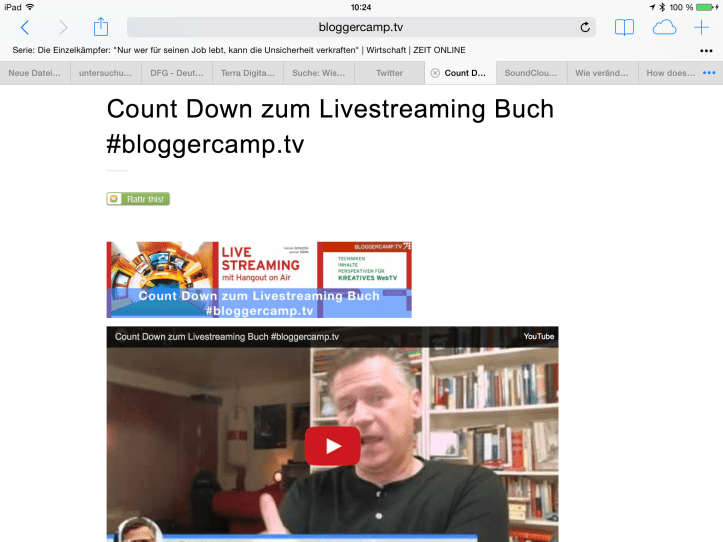 Letzte Recherchen für das Livestreaming-Buch