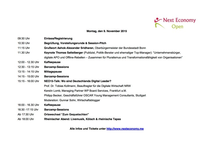 NEO_Programm erster Tag